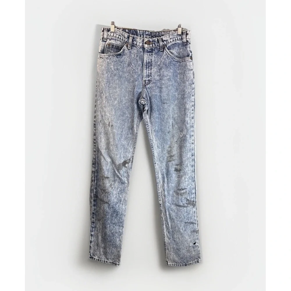 Vintage Acid Wash Levi's Jeans Mens 32x32 Baggy Straight Distressed Stained Read